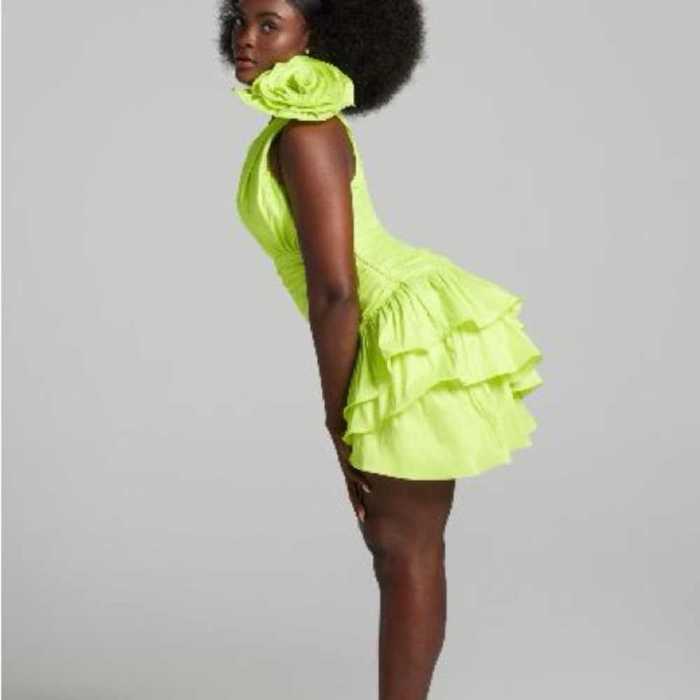 NWT Lord & Taylor Gabrielle Union Asymmetric Bare Shoulder Rosette Dress… - Picture 5 of 6